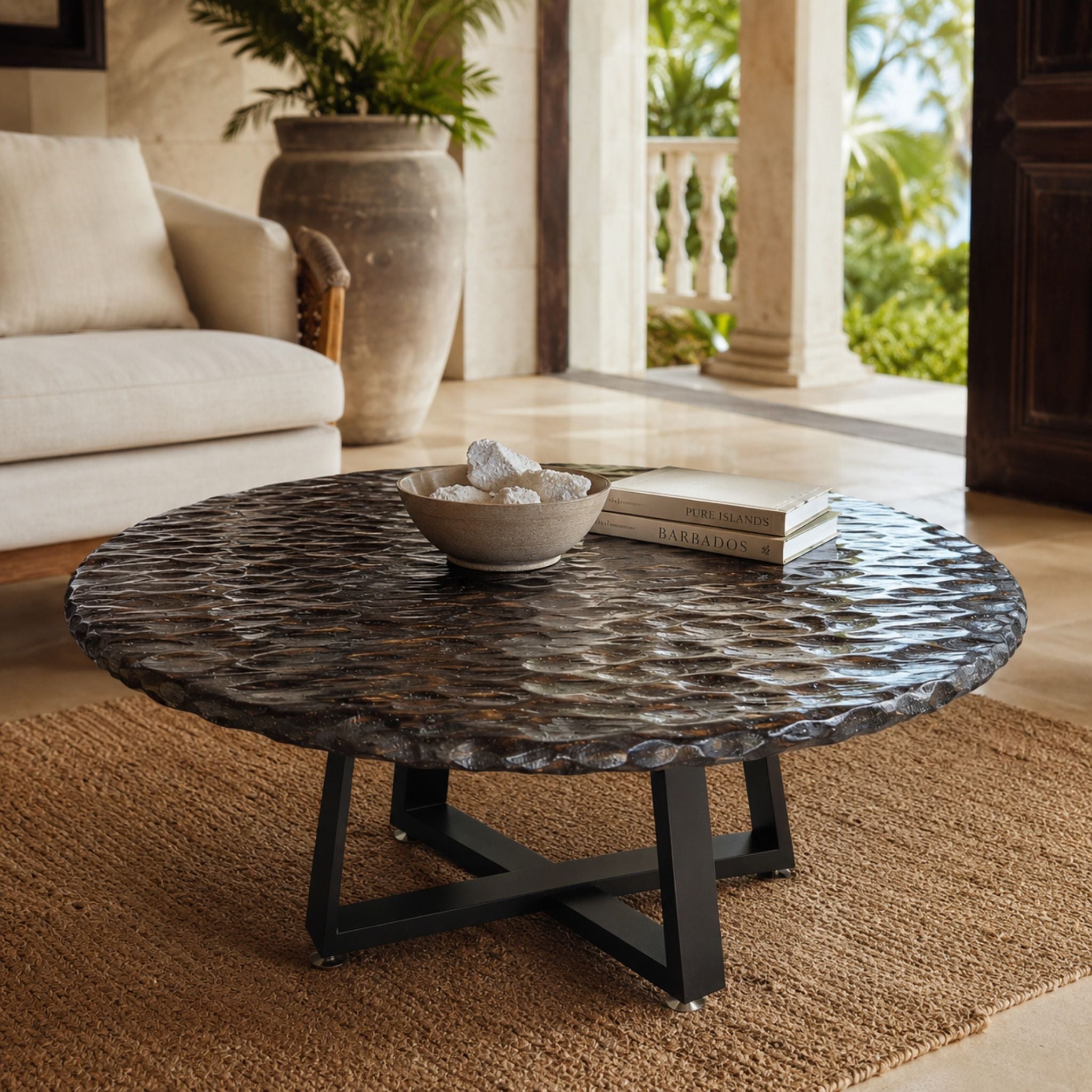 Textured Round Coffee Table