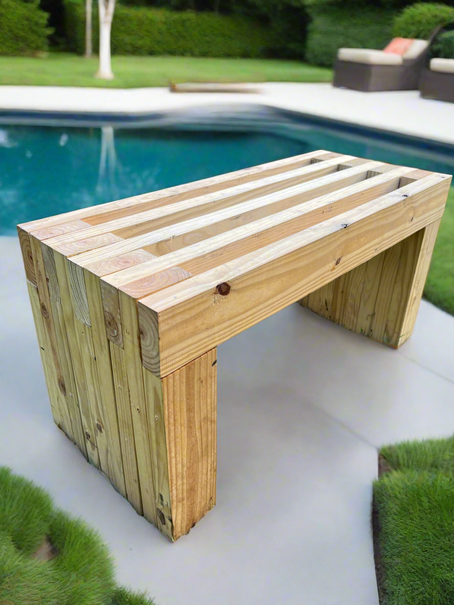Handmade Customizable Solid Pine Harmony Bench