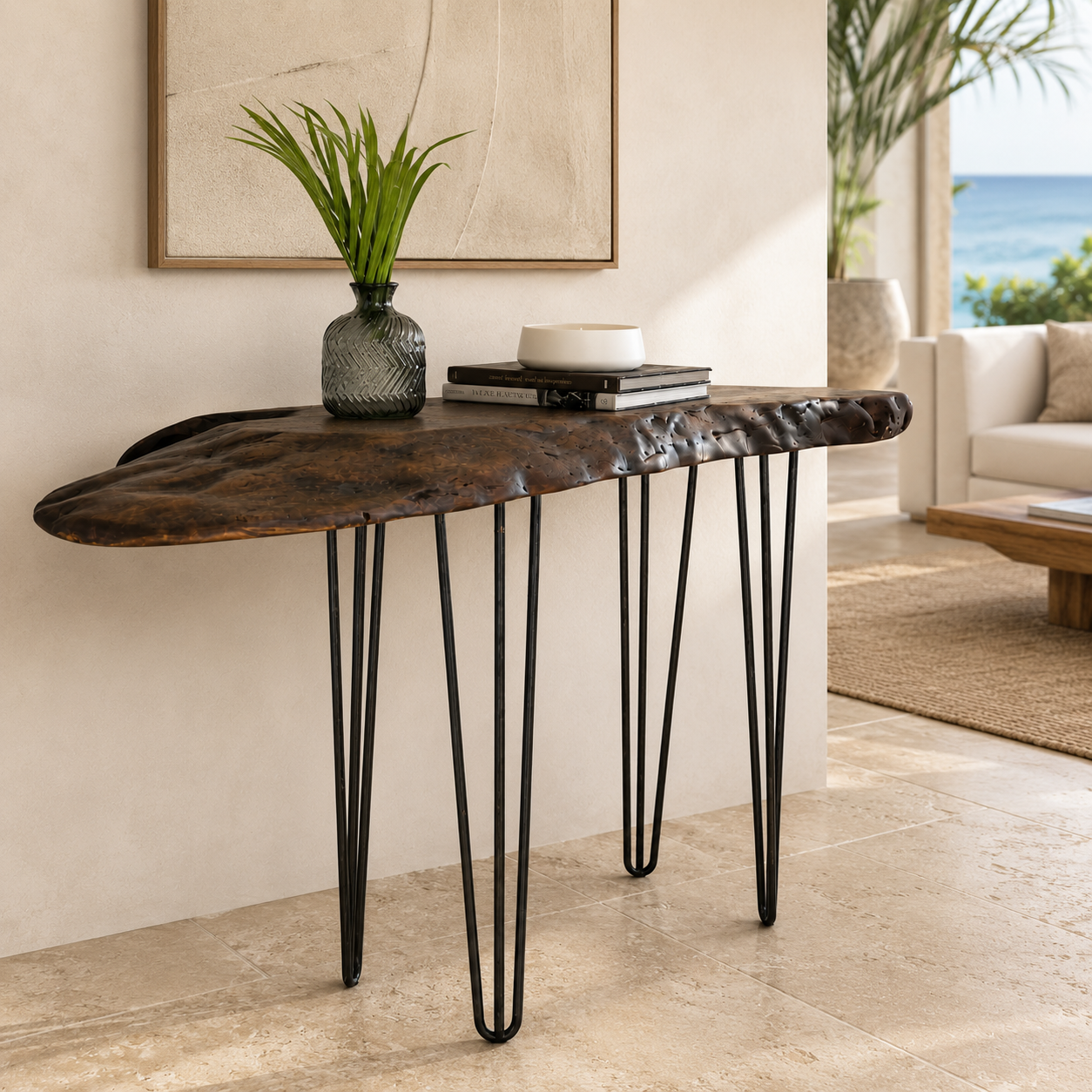 Haven | Live Edge Burl Mahogany Console Table