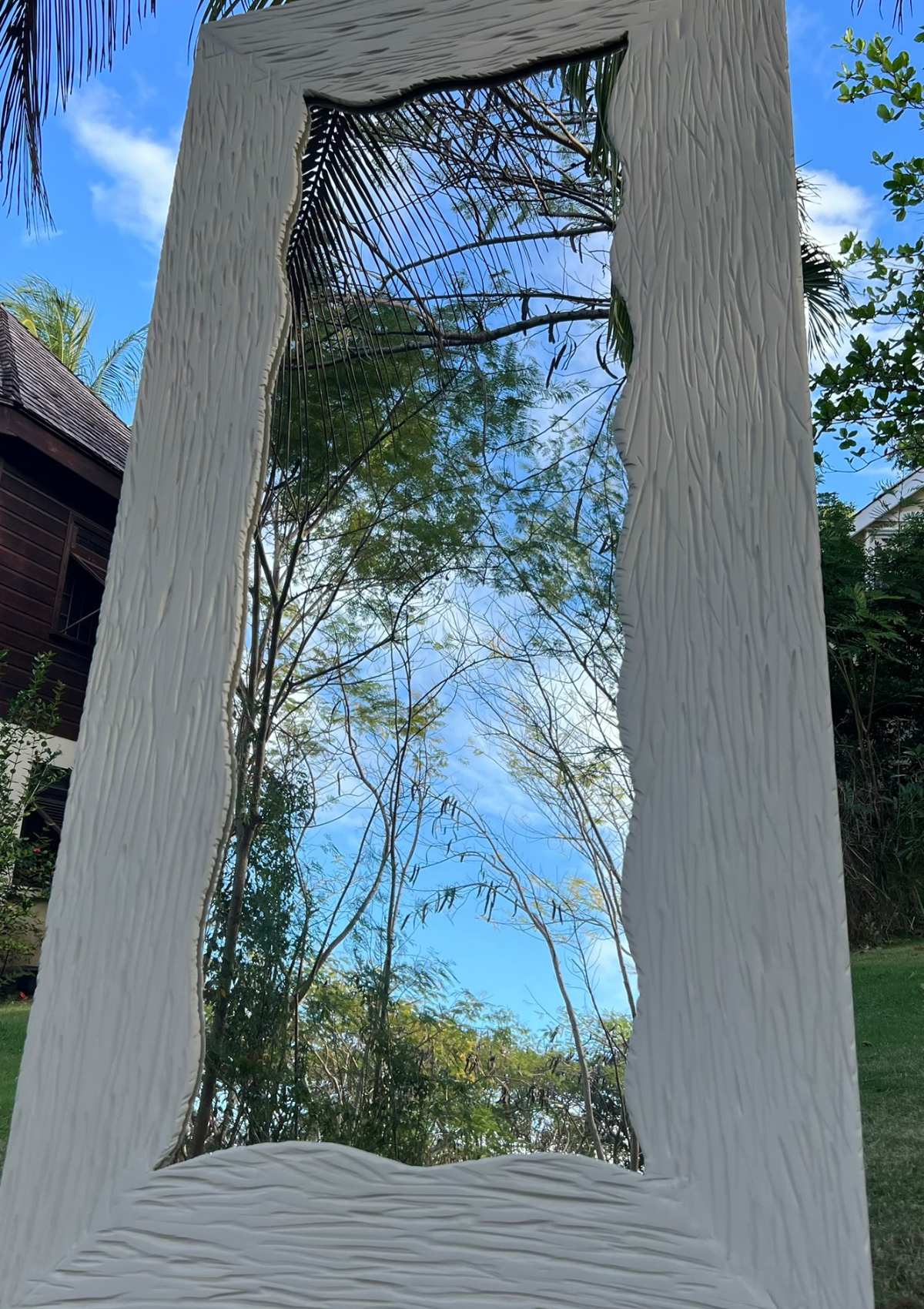 Handmade Textured Standing Mirror