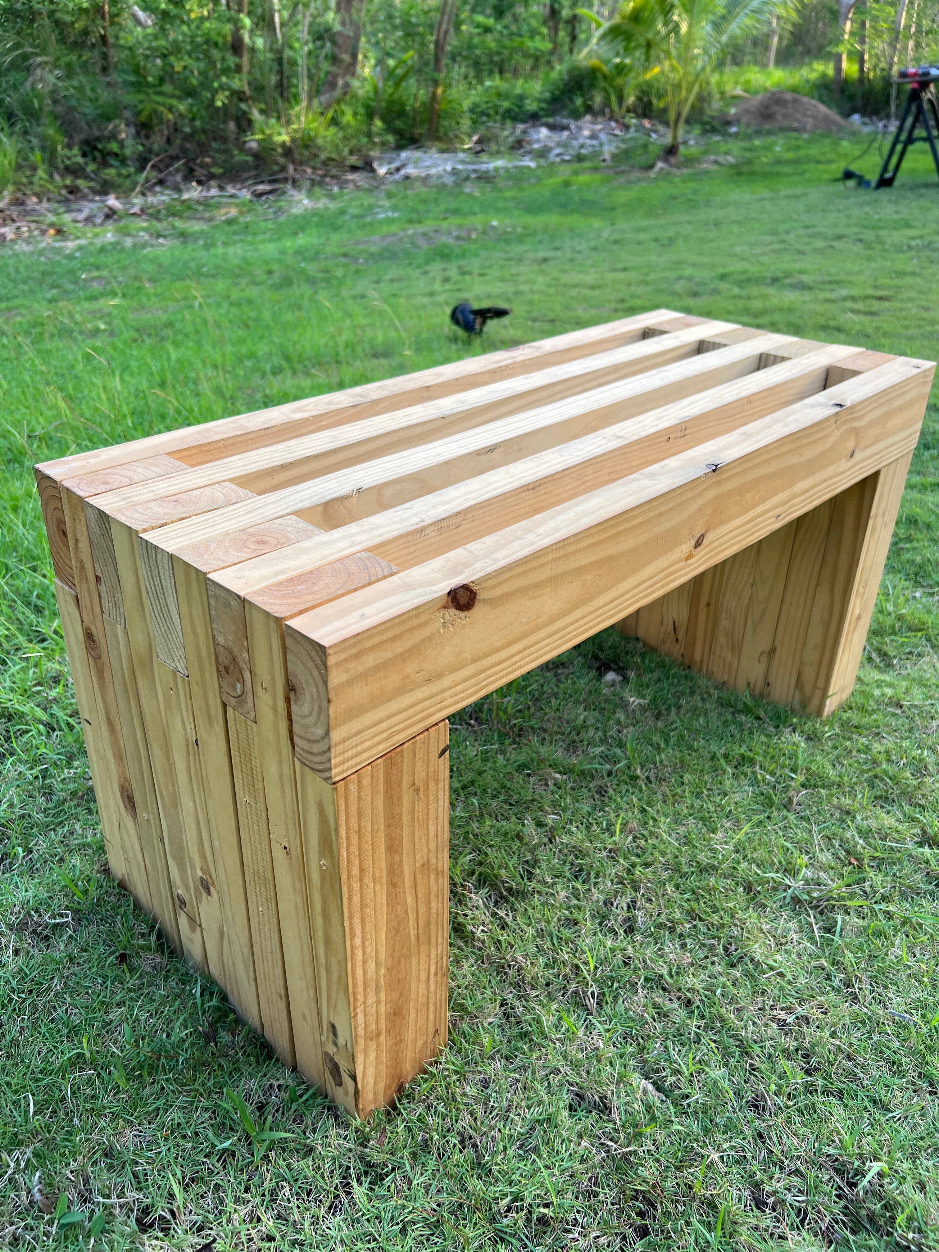 Handmade Customizable Solid Pine Harmony Bench