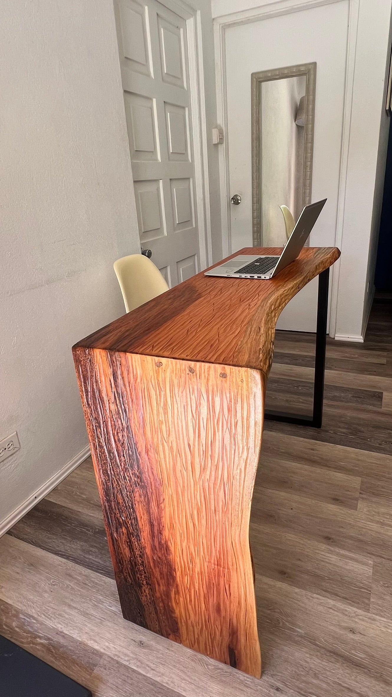 Handmade Distressed Mahogany Waterfall Console |Desk