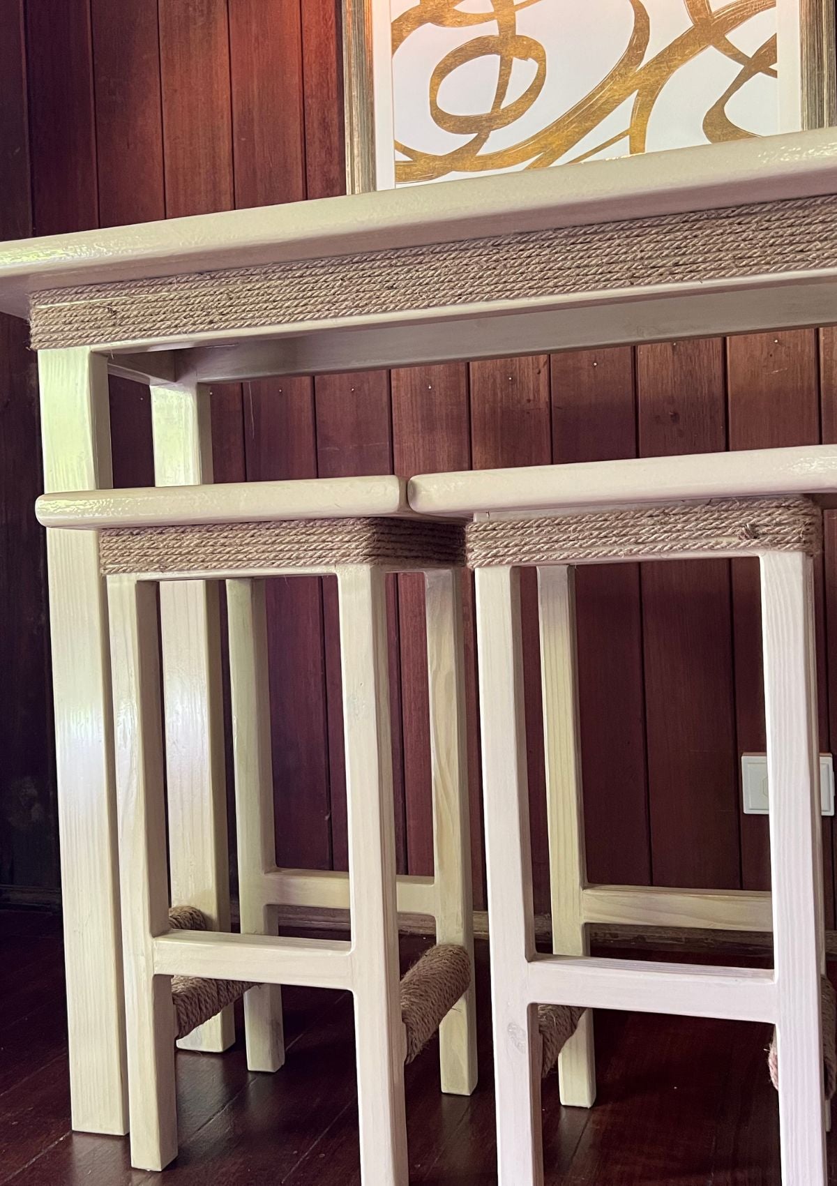 Handmade Bar Table and Stool Set