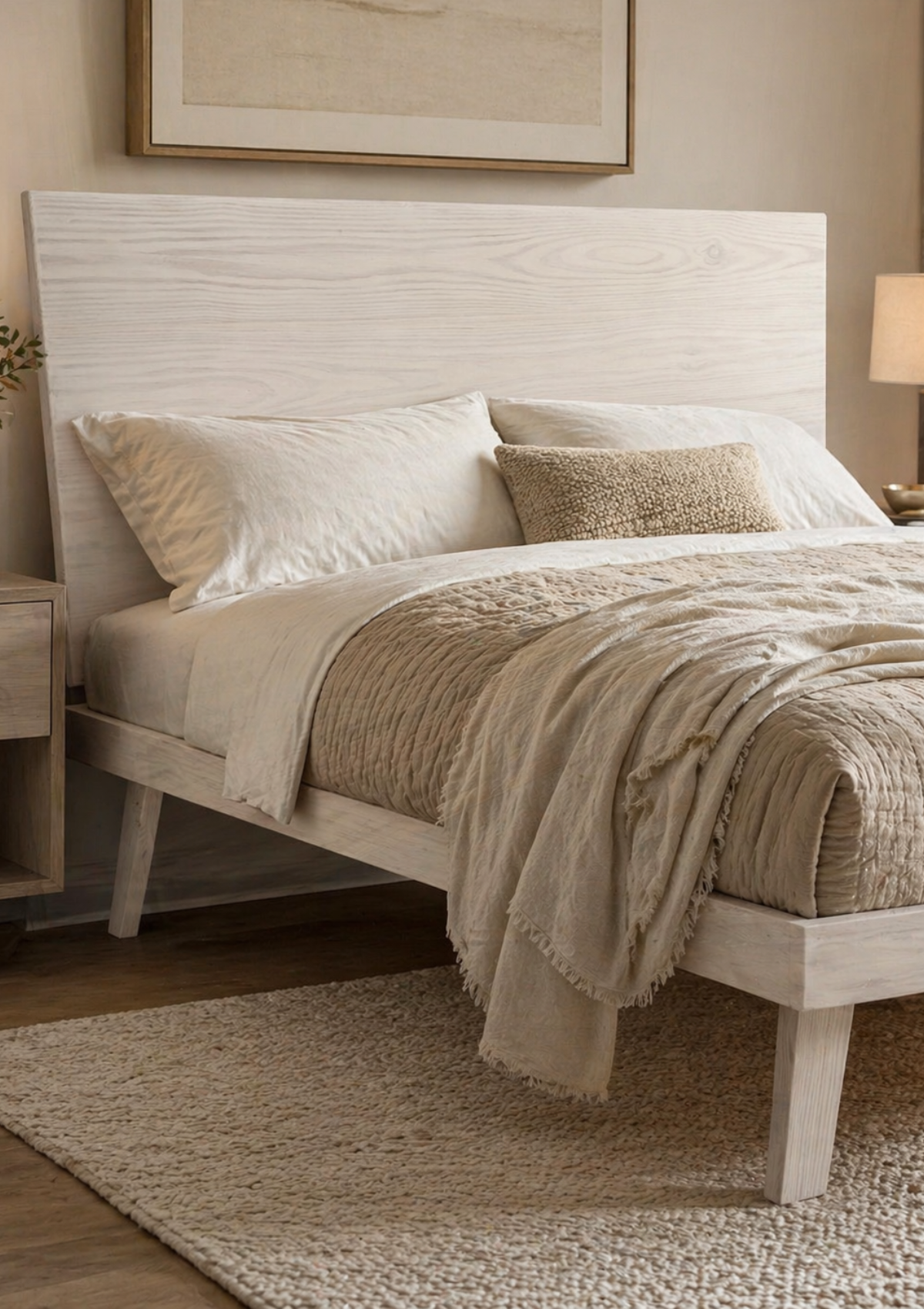 Whitewashed Queen headboards