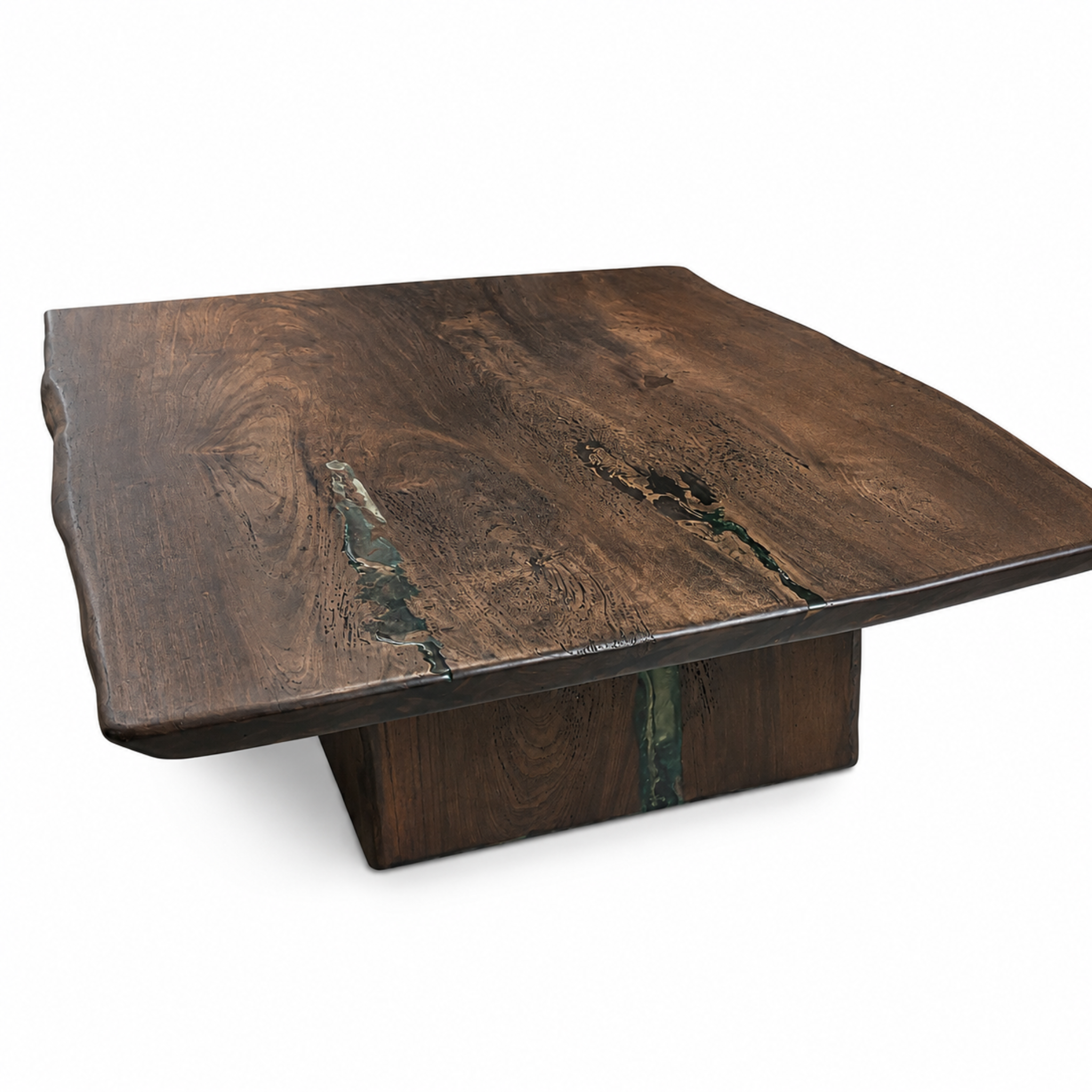 Grace Live Edge Mahogany & Resin Coffee Table