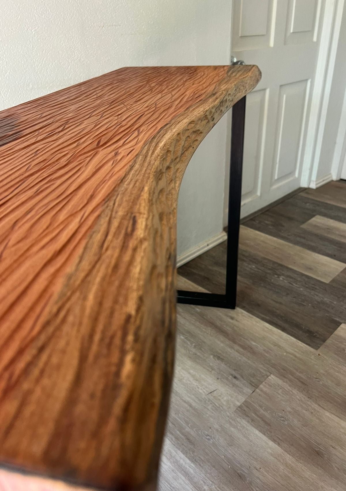 Handmade Distressed Mahogany Waterfall Console |Desk