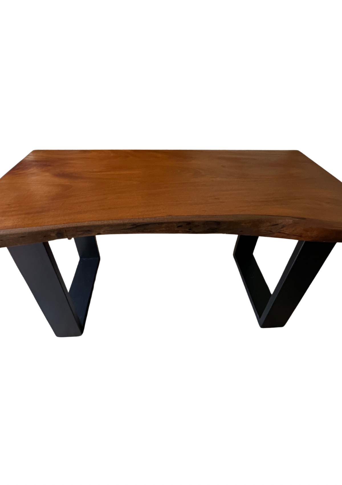 Edge - Live Edge Mahogany Desk with Modern Mock Steel Base