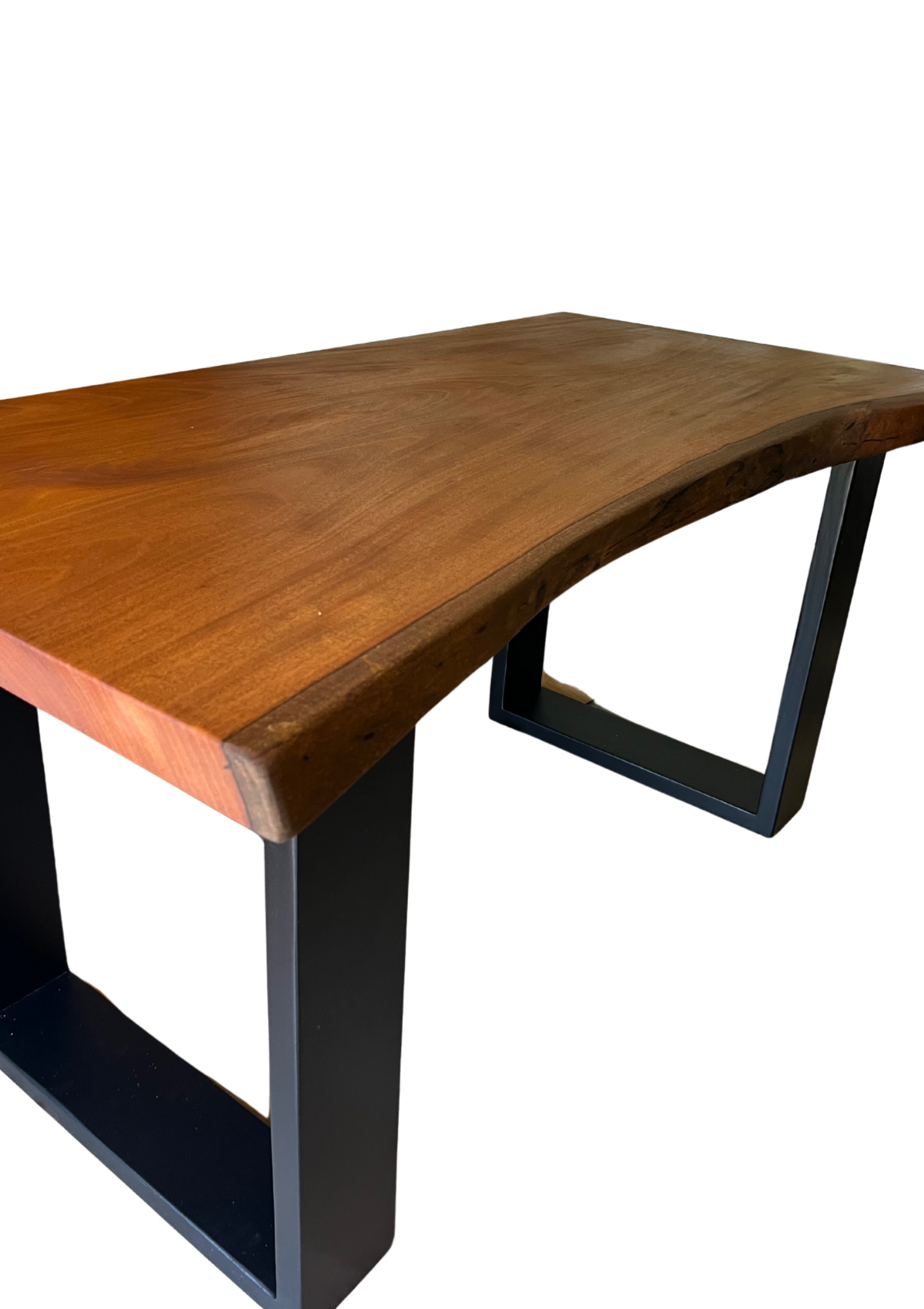 Edge - Live Edge Mahogany Desk with Modern Mock Steel Base