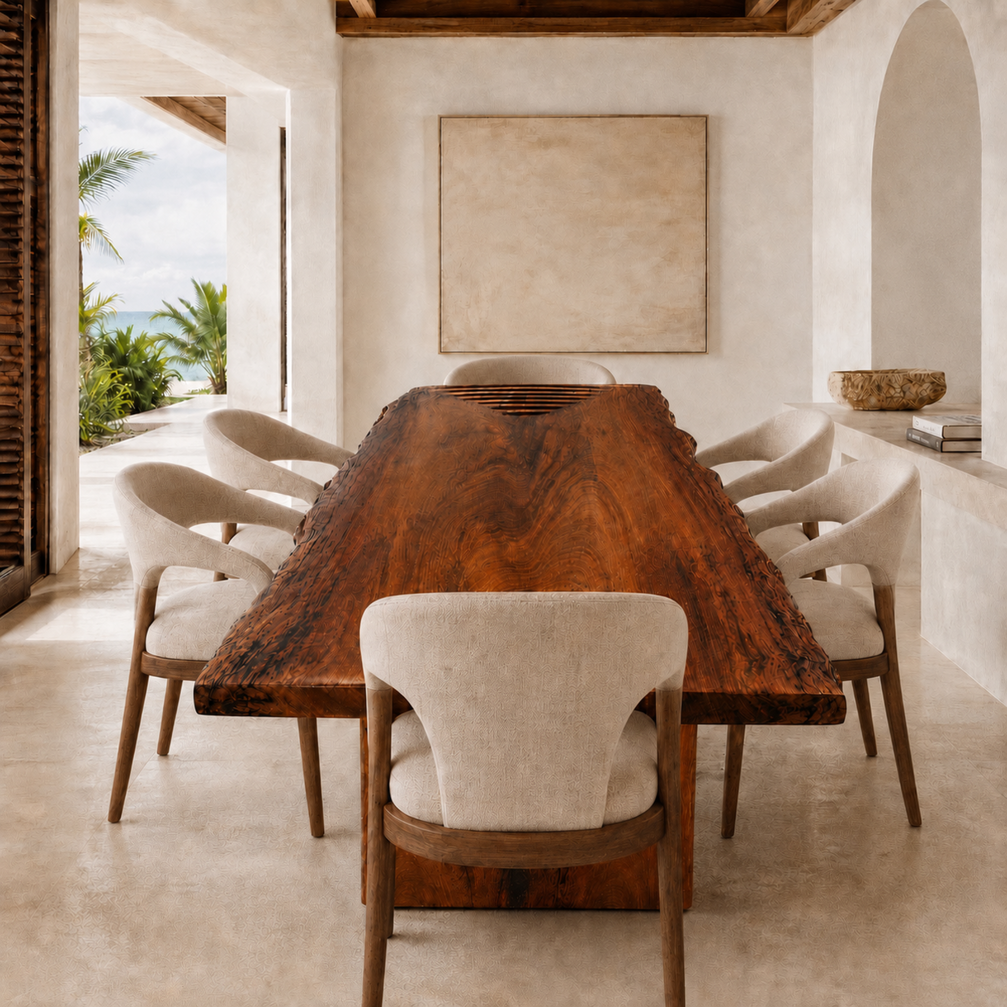 Commune |  Cathedral Grain Burl Mahogany Dining Table
