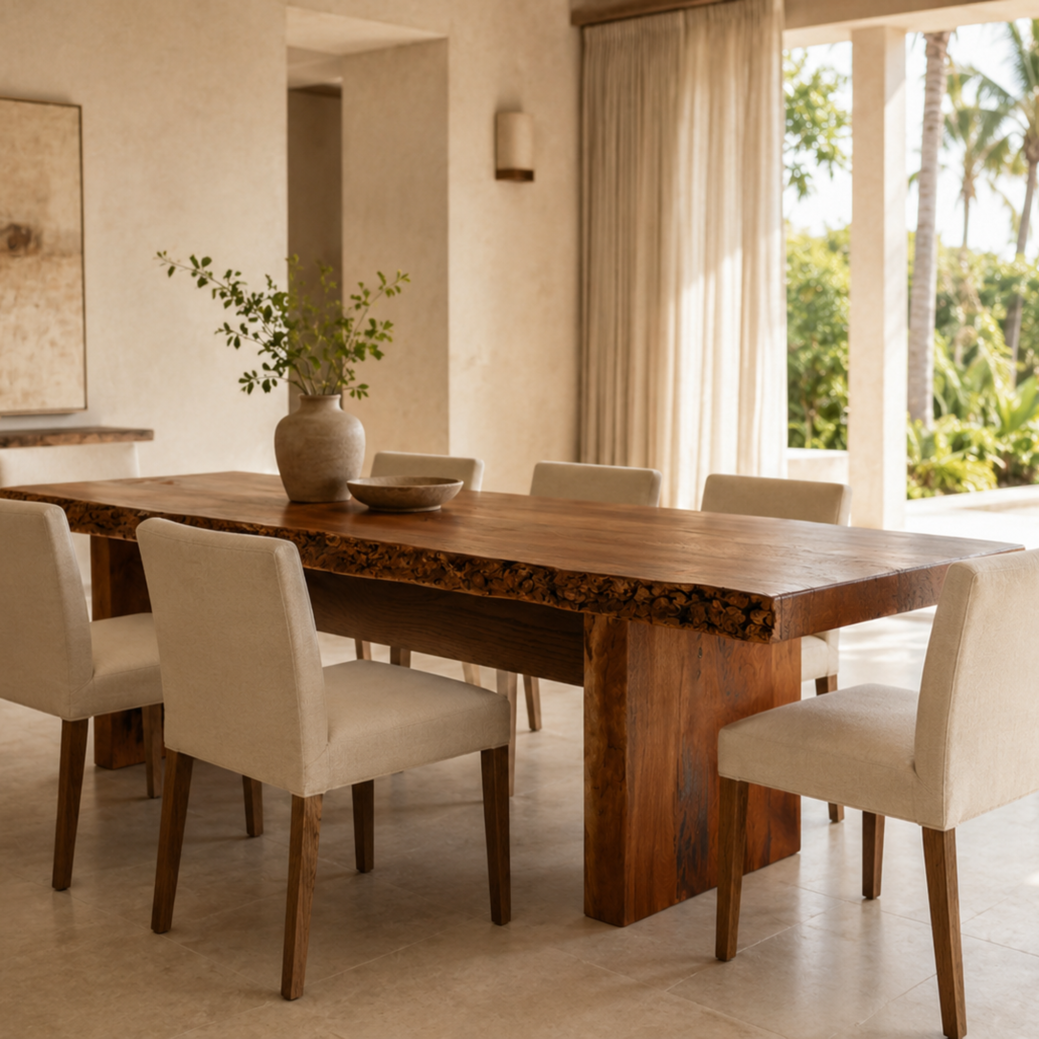 Commune |  Cathedral Grain Burl Mahogany Dining Table