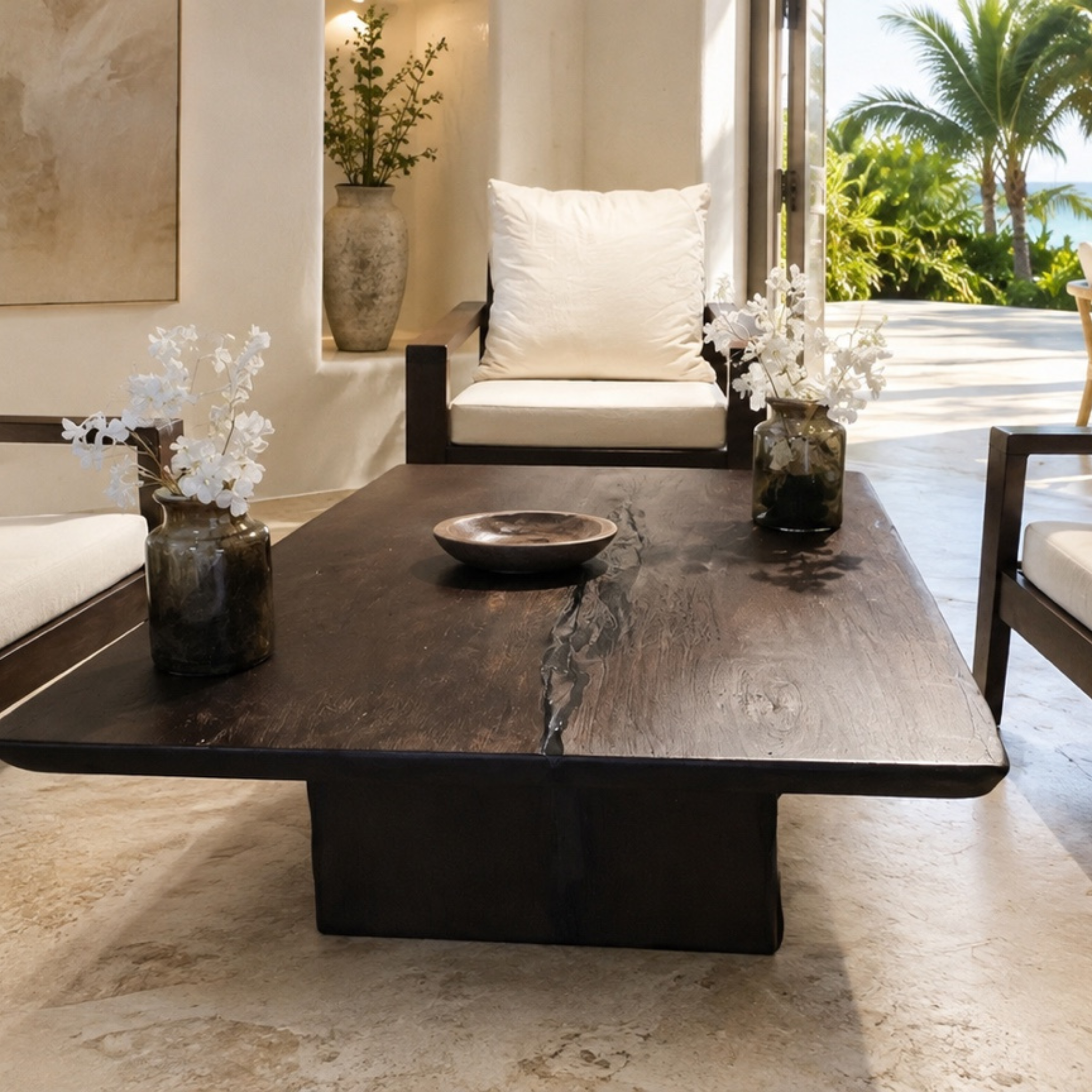Grace | Live Edge Mahogany & Resin Coffee Table