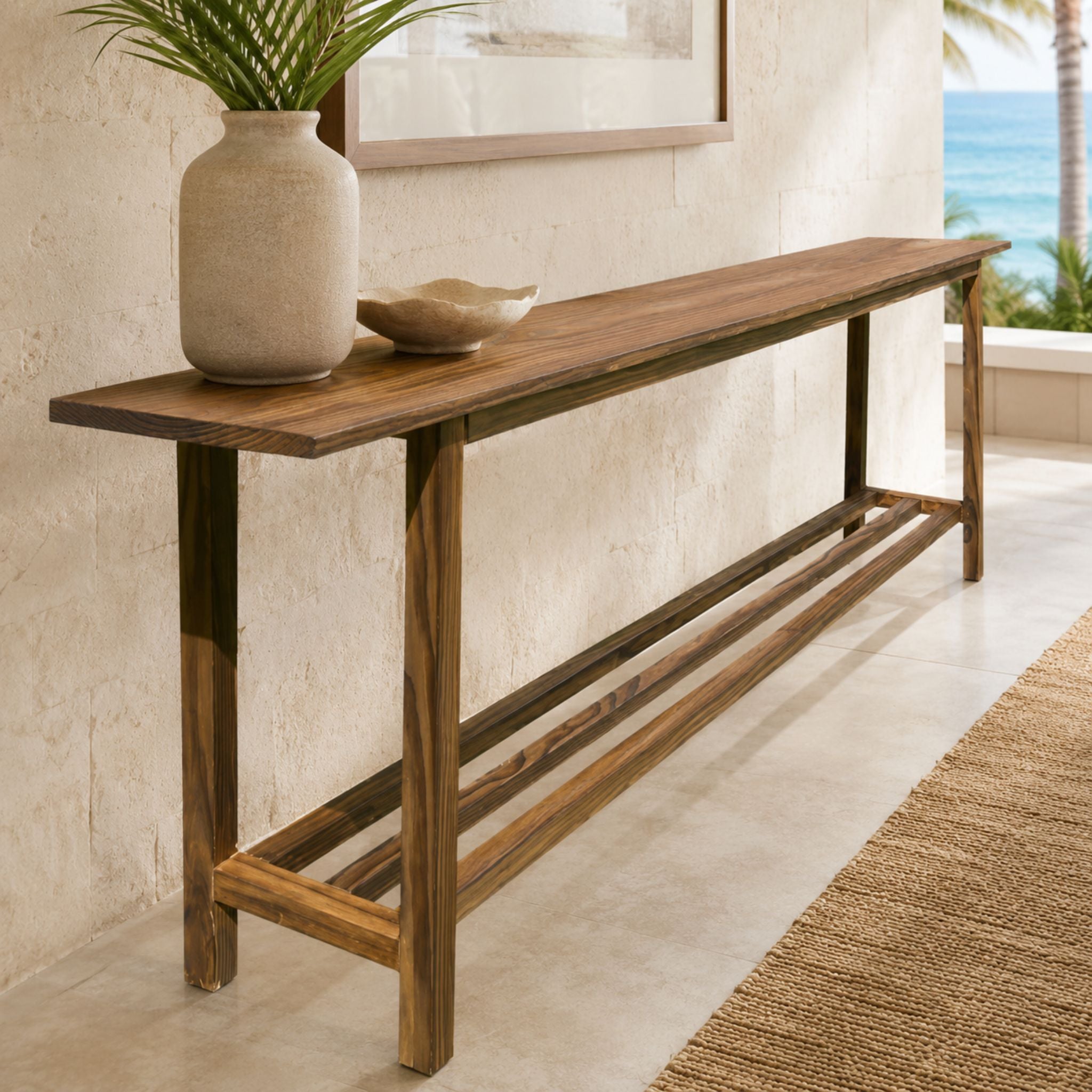 Slim Oak Sofa Table