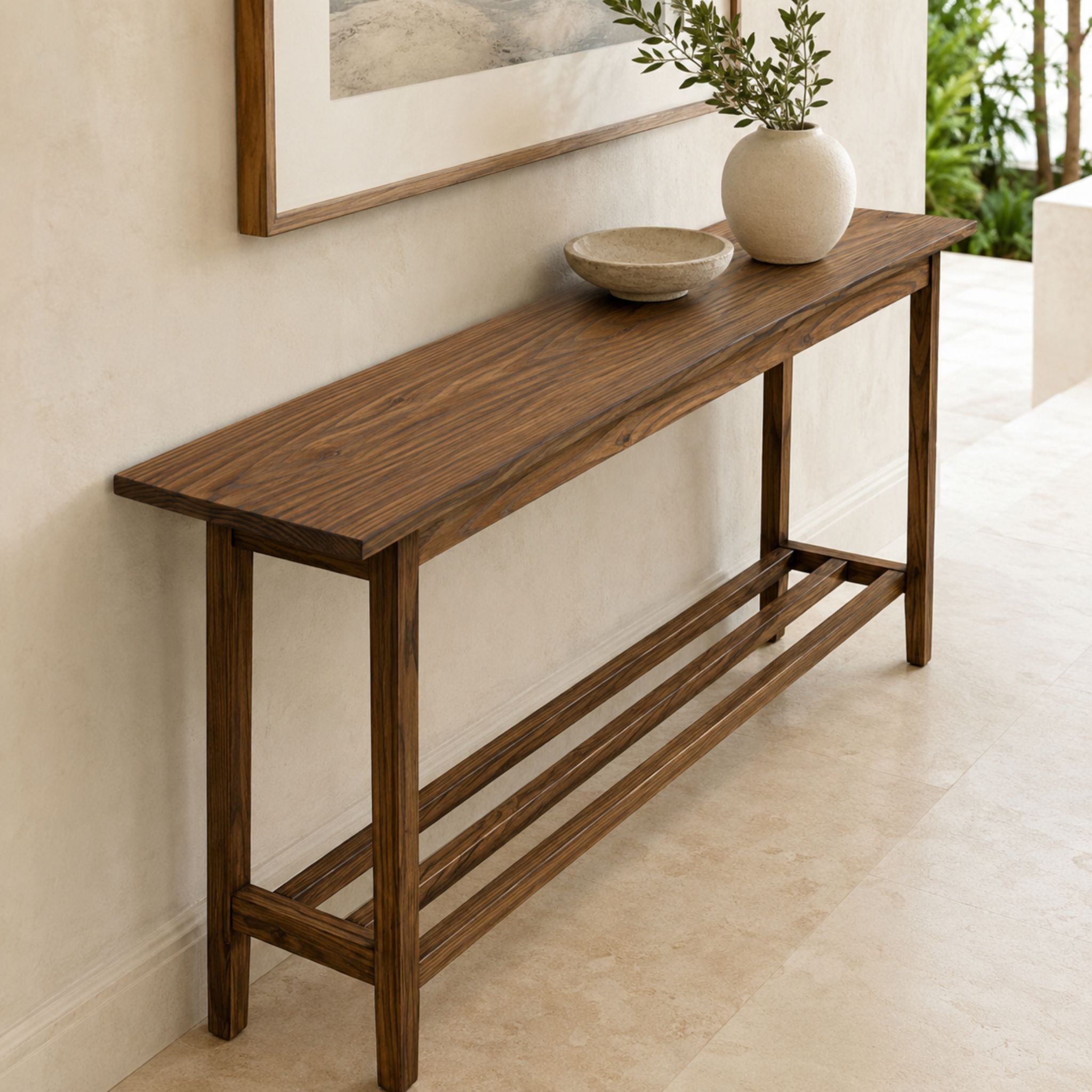 Slim Oak Sofa Table